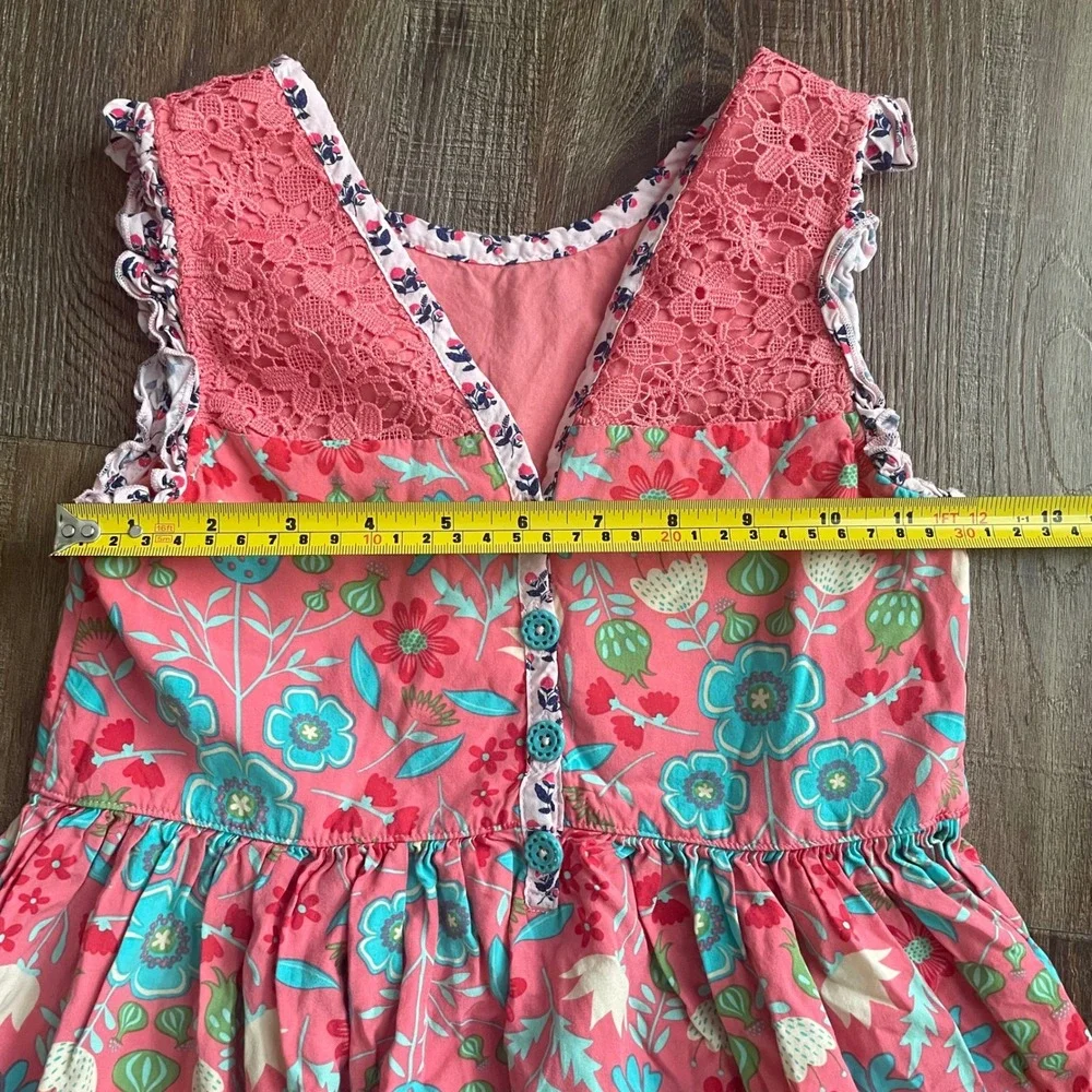 Matilda Jane Girls Pink Floral Crochet Lace Sleeveless Dress Size 8